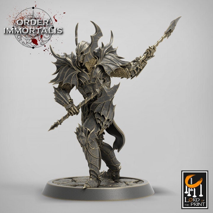 Fighter Charging Two Weapon style Axes , Chaos Knight,  Unpainted Miniature | 28mm, 32mm,75mm Scales | Dungeons and Dragons | Pathfinder | - Only-Games
