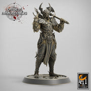 Fighter Two Weapon style Axes , Chaos Knight,  Unpainted Miniature | 28mm, 32mm,75mm Scales | Dungeons and Dragons | Pathfinder | - Only-Games