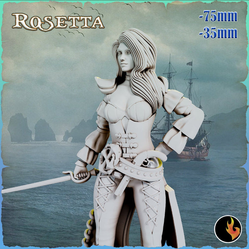 Female Pirate Gunslinger Swashbuckler Fighter Sexy Pinup  | 28mm, 32mm, 75mm Scale | Dungeons and Dragons 5e Miniatures | DnD Mini | - Only-Games