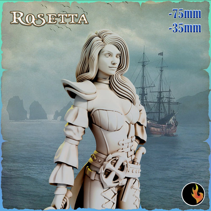 Female Pirate Gunslinger Swashbuckler Fighter Sexy Pinup  | 28mm, 32mm, 75mm Scale | Dungeons and Dragons 5e Miniatures | DnD Mini | - Only-Games