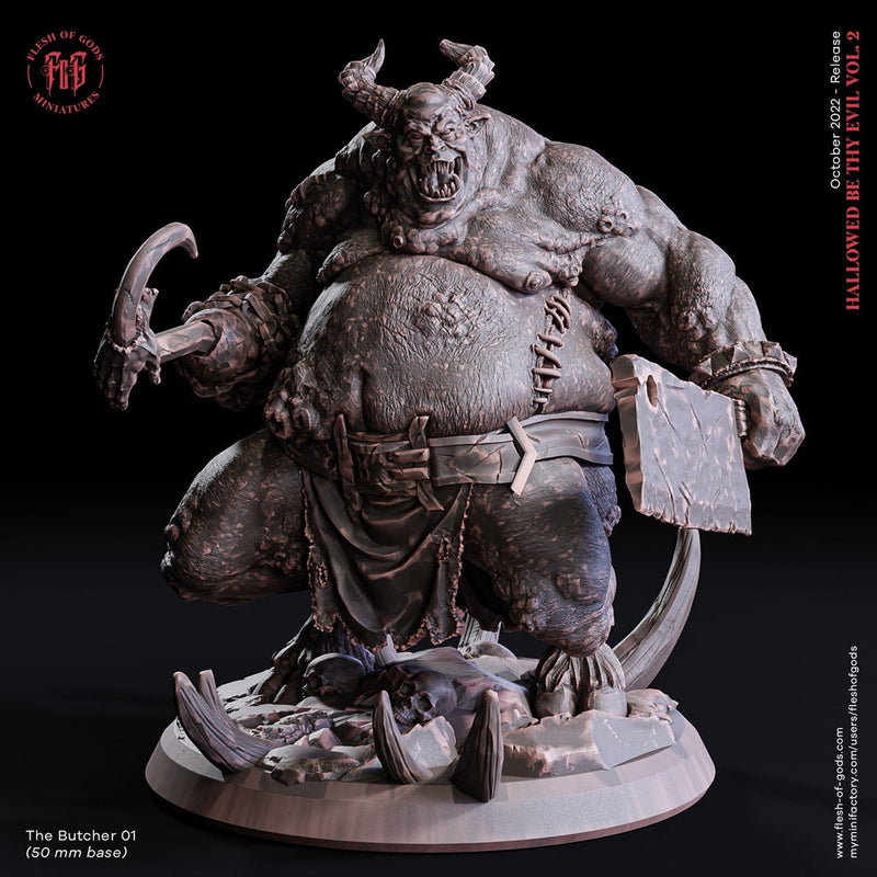 The Butcher Demon | 28mm Scale | 32mm Scale | 75mm Scale  - Boss Monster Mini - Minis - D&D 5e - Pathfinder  Figurine | Flesh of Gods - Only-Games