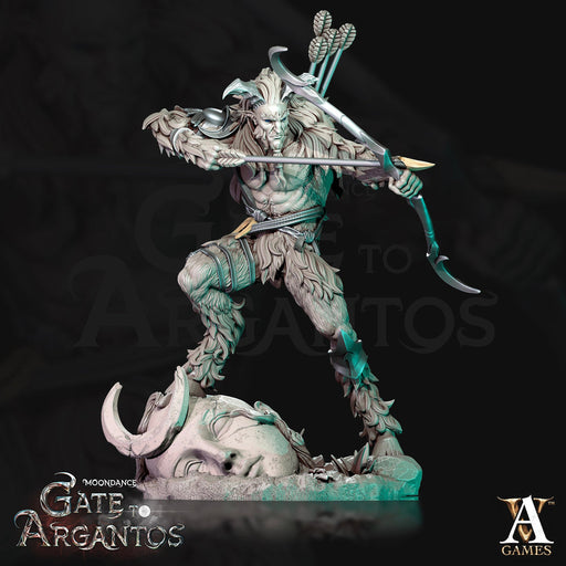Satyr Archer, Goat-Man PC NPC Fey Miniature | 28mm, 32mm, 75mm Scales | Dungeons and Dragons | Pathfinder | Archvillain Games - Only-Games