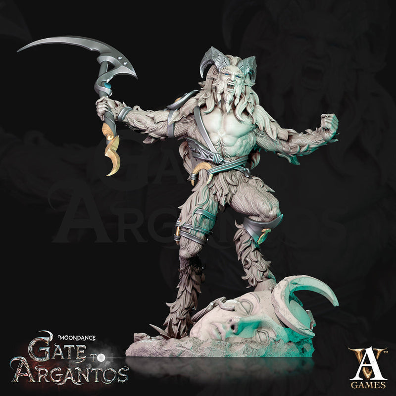 Satyr Warrior Hunter, Goat-Man PC NPC Fey Miniature | 28mm, 32mm, 75mm Scales | Dungeons and Dragons | Pathfinder | Archvillain Games - Only-Games