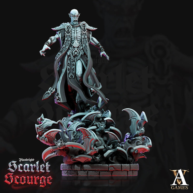 Vampire Count Evil Vermilach | 28mm, 32mm, 75mm Scale | Undead Dungeons and Dragons 5e Miniatures | Pathfinder | Archvillain games - Only-Games