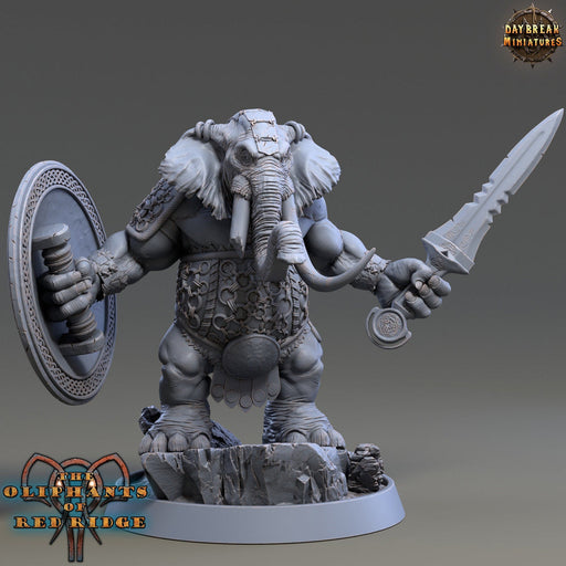 Luxodon Warrior Elephant Race  Scales: 28mm, 32mm,54mm,75mm | D&D 5e Megaboss | Dungeons and Dragons | Pathfinder | Daybreak Miniatures - Only-Games