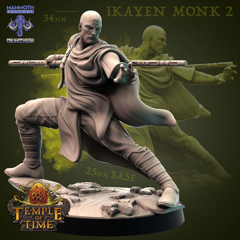 Human Male Monk Sorcerer | 28mm, 32mm, 75mm Scale Resin Miniature | Dungeons and Dragons | Mammoth Factory - Only-Games