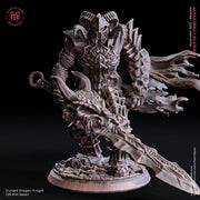 Draconian Oathbreaker Paladin Chaos Knight Unpainted Miniature | 28mm, 32mm, 54mm, 75mm, 100mm Scales | D and D | Pathfinder | Flesh of Gods - Only-Games