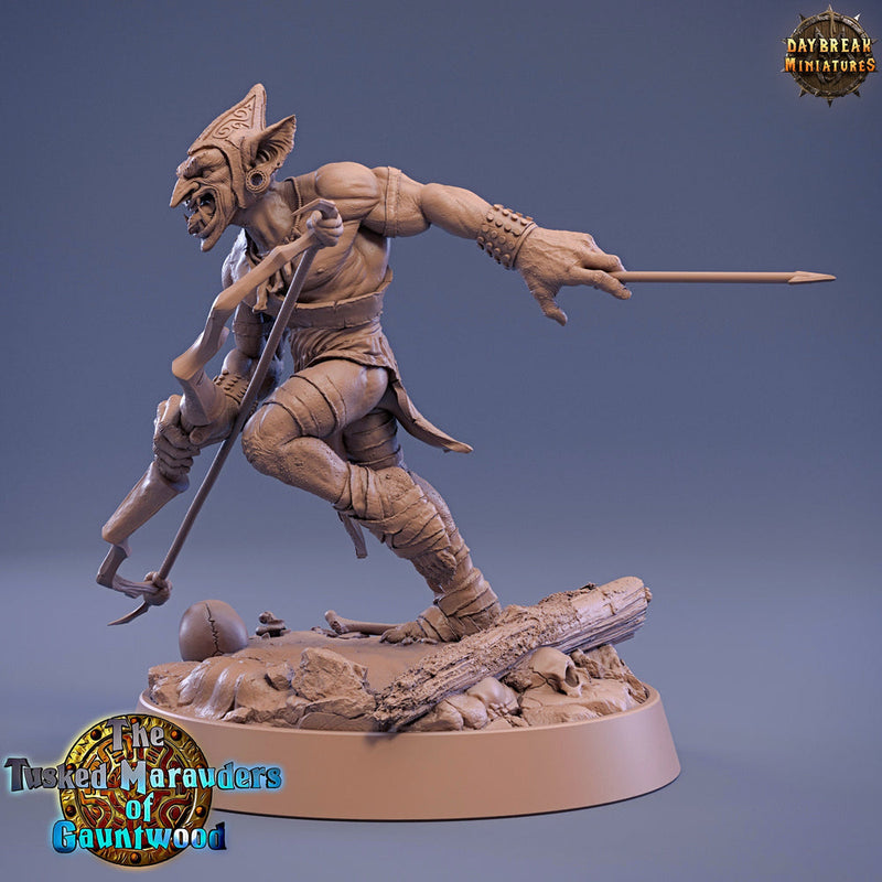 Goblin Archer | DnD Miniatures | Dungeons and Dragons | 28mm, 32mm,54mm,75mm,100mm scale| Pathfinder | Figure for Painting| Gloomspite Glitz - Only-Games