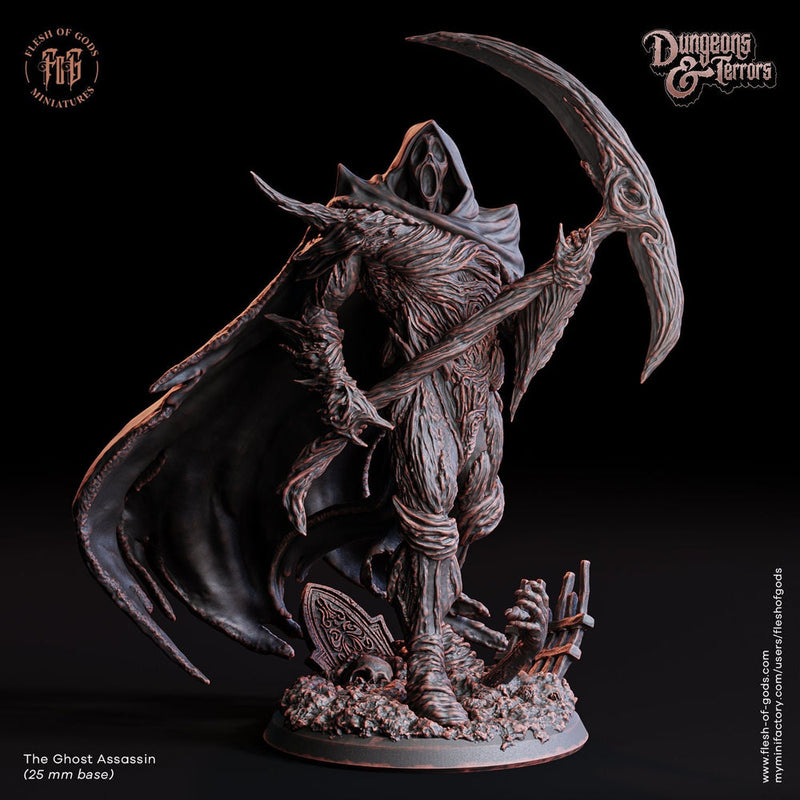 The Ghost Assassin | Undead Ghost, Specter | 28mm, 32mm, 75mm Scale Resin Miniature | D&D 5E | Flesh of Gods | Dungeons and Dragons | - Only-Games
