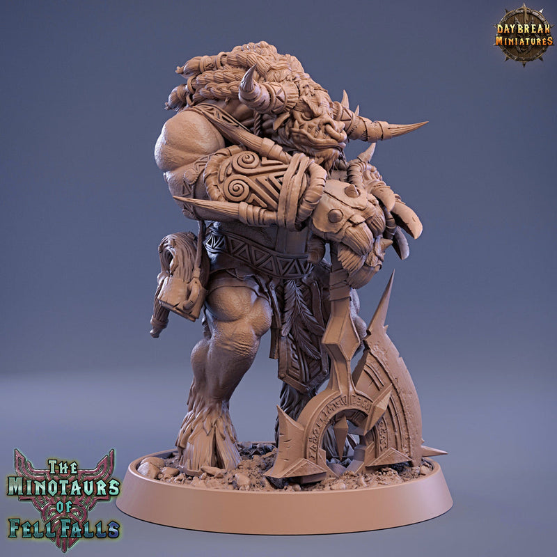 Minotaur Warrior War Chief | Scales: 28mm | 32mm | 75mm | D&D 5e Megaboss | Dungeons and Dragons | Pathfinder | Daybreak Miniatures - Only-Games