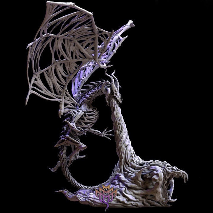DracoLich Flying Breath Weapon Dragon  |Mature & Ancient sizes 180mm High, 100mm Base | Dragon Statue | Figurine | Dungeons and Dragons 5e - Only-Games