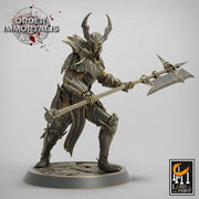 Fighter Halberd Polearm master, Oathbreaker Paladin,  Unpainted Miniature | 28mm, 32mm,75mm Scales | Dungeons and Dragons | Pathfinder | - Only-Games