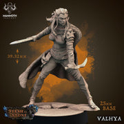 Human Female Fighter Rogue Assassin | 28mm, 32mm,54mm,75mm,100mm Scale Resin Miniature |Dungeons and Dragons | Valhya Mammoth Factory - Only-Games