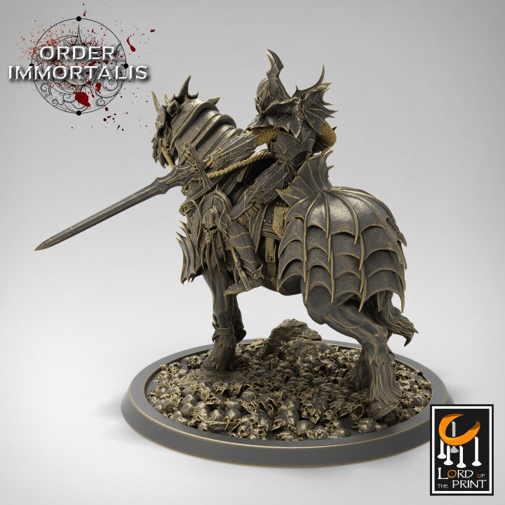Oathbreaker Paladin Chaos Knight Mounted Cavalry | Set or Individual minis  | Dungeons and Dragons 5e  | 28mm,32mm,75mm Scale | Pathfinder | - Only-Games
