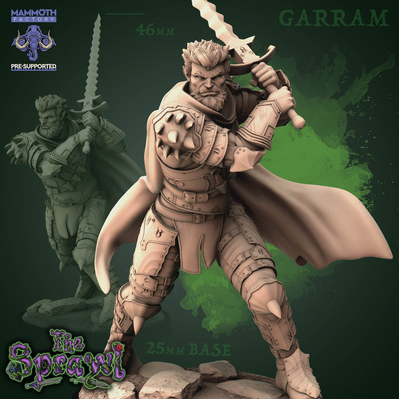Half-Orc Male Fighter Ranger NPC or PC | 28mm, 32mm, 75mm Scale Resin Miniature |Dungeons and Dragons | Garram | Mammoth Factory - Only-Games