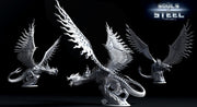 Chardalyn Dragon, Steel Dragon Construct with Warforged Rider Option | Mature & Ancient sizes 265mm High | Figurine |Dungeons and Dragons 5e - Only-Games