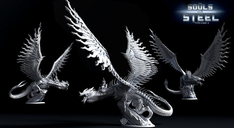 Chardalyn Dragon, Steel Dragon Construct with Warforged Rider Option | Mature & Ancient sizes 265mm High | Figurine |Dungeons and Dragons 5e - Only-Games