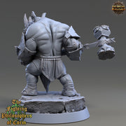 Rhinokin, Rhino-folk Warrior  Scales: 28mm, 32mm,54mm,75mm | D&D 5e Megaboss | Dungeons and Dragons | Pathfinder | Daybreak Miniatures - Only-Games