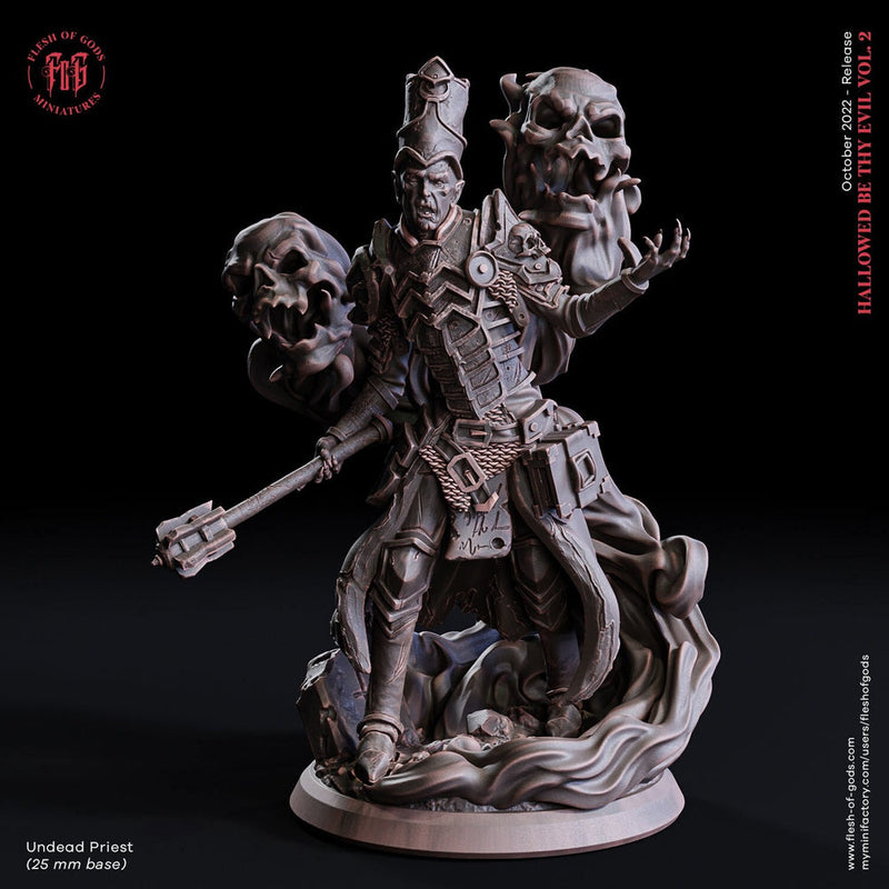 Dark Cleric Necromancer ,Warlock | 28mm Scale | 32mm Scale | 75mm Scale  - Player Character Mini - Minis - D&D 5e - Pathfinder  Figurine - Only-Games