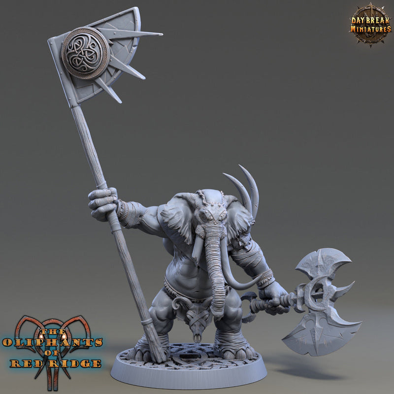 Luxodon Warrior Elephant Race  Scales: 28mm, 32mm,54mm,75mm | D&D 5e Megaboss | Dungeons and Dragons | Pathfinder | Daybreak Miniatures - Only-Games