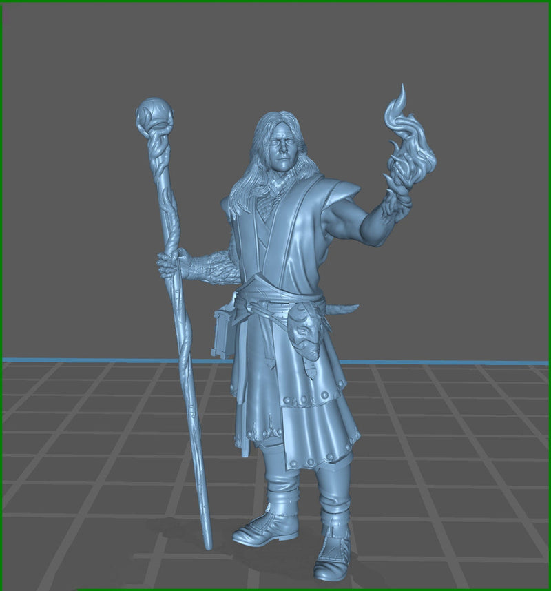 Male Elf Wizard Dragon Familiar, Warlock, Sorcerer|28mm|32mm |54mm|75mm,100mm Scale-Player Character Mini D&D 5e Pathfinder Figurine - Only-Games