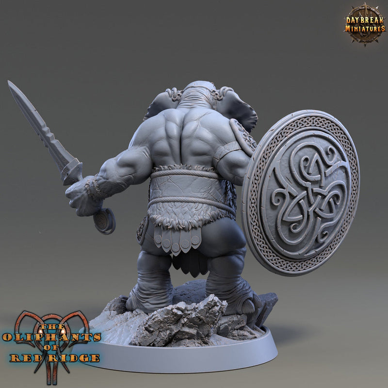 Luxodon Warrior Elephant Race  Scales: 28mm, 32mm,54mm,75mm | D&D 5e Megaboss | Dungeons and Dragons | Pathfinder | Daybreak Miniatures - Only-Games