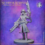 SteamPunk Bladester CyberPunk  | Dungeons and Dragons Resin Figure Miniature | 28mm,32mm,75mm Scales | Pathfinder Mini for Painting | - Only-Games