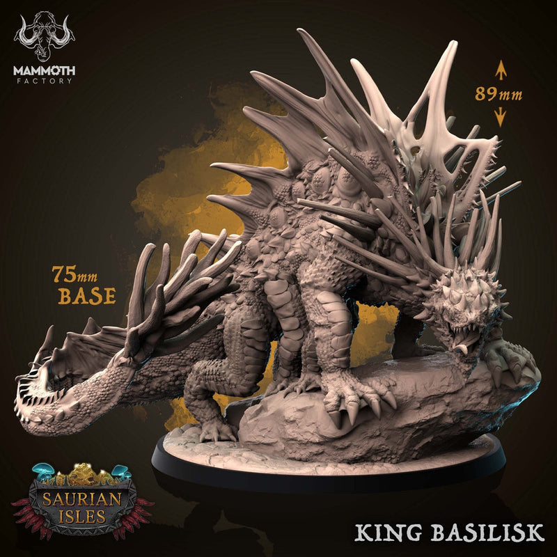 Giant Basilisk monstrosity | 28mm and 32mm Scale (89mm/78mm high) |Dungeons and Dragons 5e Miniatures | Pathfinder | Mammoth Factory - Only-Games