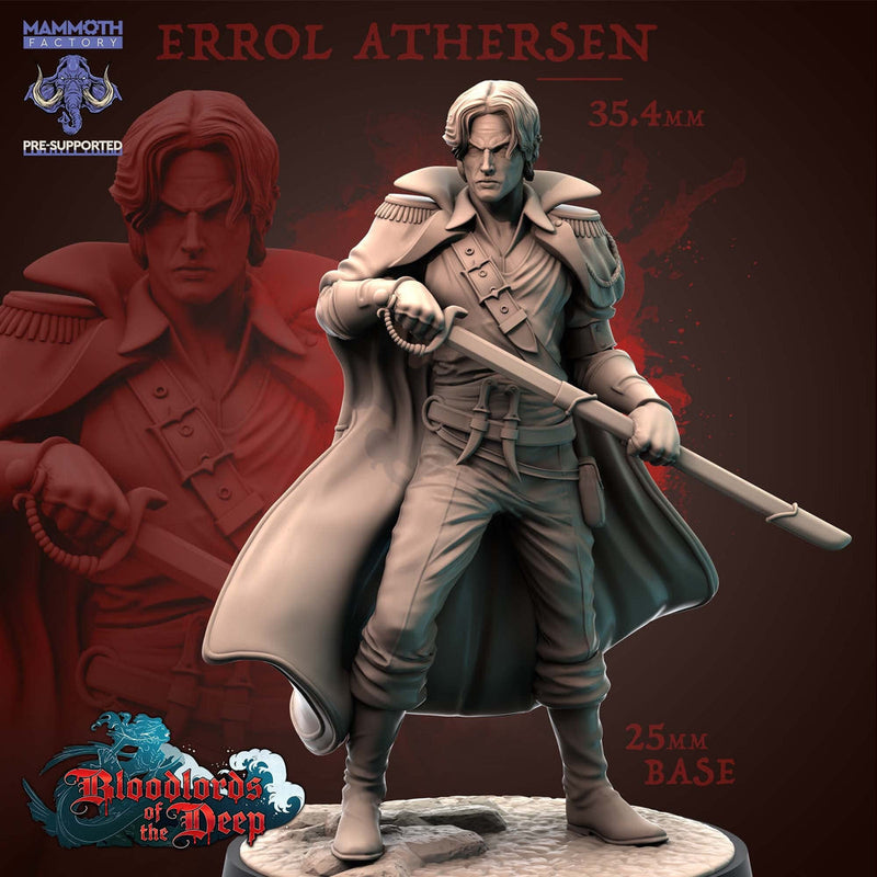 Human Male Noble Fighter Rogue Vampire Slayer | 28mm, 32mm, 75mm Scale Resin Miniature |Dungeons and Dragons |Errol Athersen Mammoth Factory - Only-Games