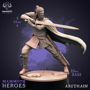 Human Male Fighter Ranger | 28mm, 32mm,54mm,75mm,100mm Resin Miniature |Dungeons and Dragons |Arethain Mammoth Factory - Only-Games