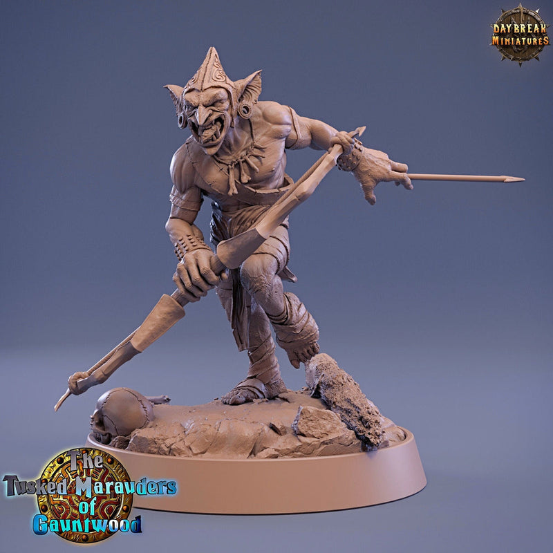 Goblin Archer | DnD Miniatures | Dungeons and Dragons | 28mm, 32mm,54mm,75mm,100mm scale| Pathfinder | Figure for Painting| Gloomspite Glitz - Only-Games