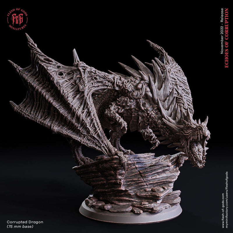 Ancient Gargantuan Dragon  | Resin Miniature | Available in 28mm, 32mm Scales | Dragon Queen | Dungeons and Dragons D&D 5e | Flesh of Gods