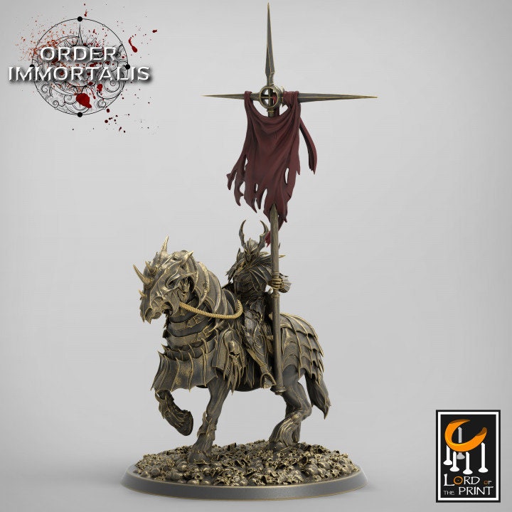 Oathbreaker Paladin Chaos Knight Mounted Cavalry | Set or Individual minis  | Dungeons and Dragons 5e  | 28mm,32mm,75mm Scale | Pathfinder | - Only-Games
