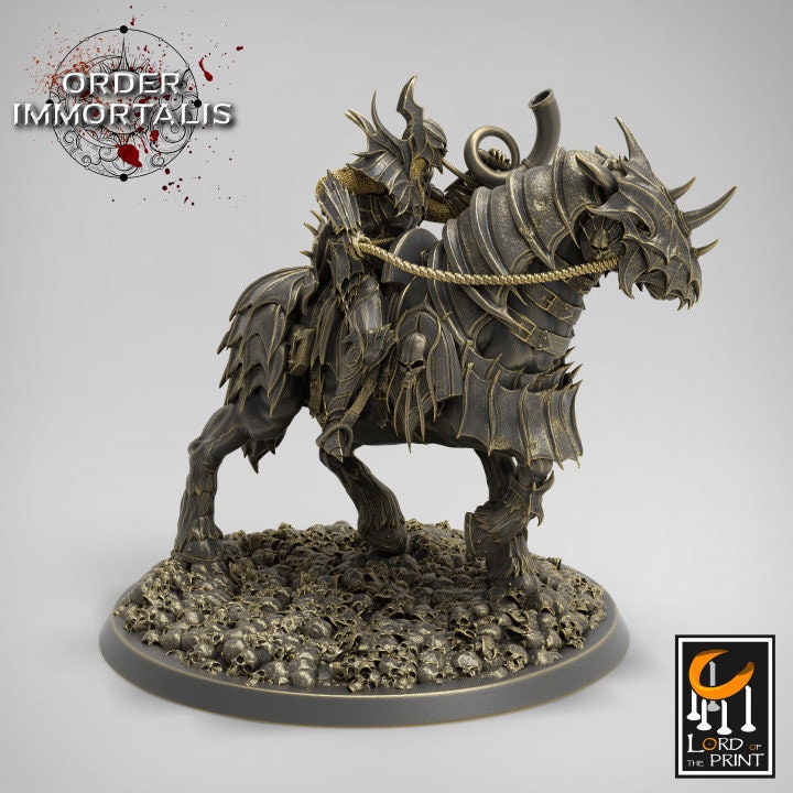 Oathbreaker Paladin Chaos Knight Mounted Cavalry | Set or Individual minis  | Dungeons and Dragons 5e  | 28mm,32mm,75mm Scale | Pathfinder | - Only-Games