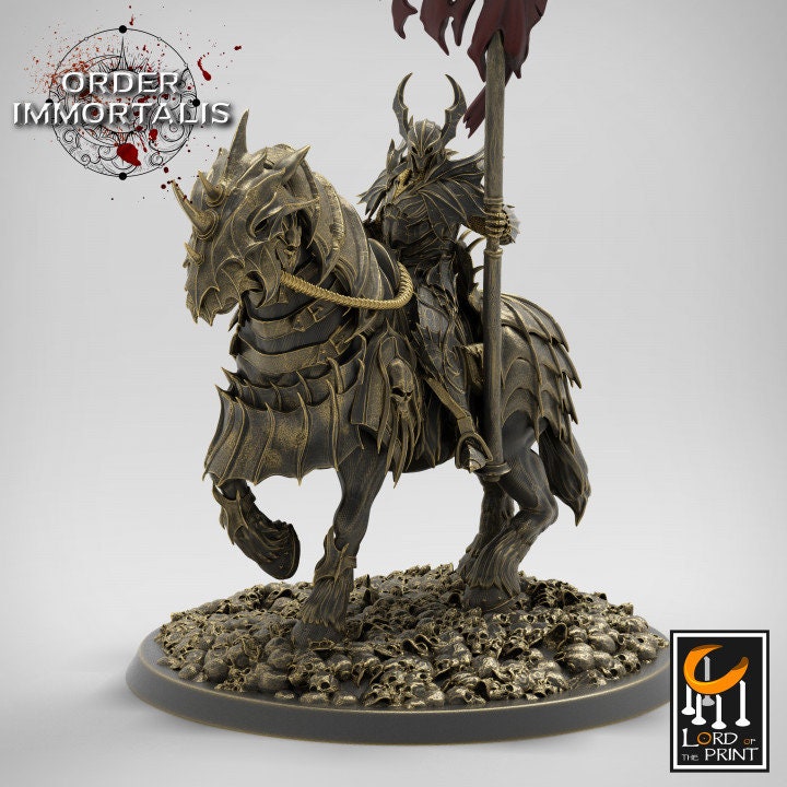 Oathbreaker Paladin Chaos Knight Mounted Cavalry | Set or Individual minis  | Dungeons and Dragons 5e  | 28mm,32mm,75mm Scale | Pathfinder | - Only-Games