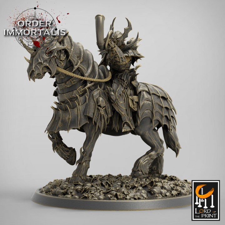 Oathbreaker Paladin Chaos Knight Mounted Cavalry | Set or Individual minis  | Dungeons and Dragons 5e  | 28mm,32mm,75mm Scale | Pathfinder | - Only-Games