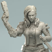 Female Cyberpunk Mercenary | 28mm, 32mm, 50mm, 75mm, 100mm | Sci-Fi miniatures | Fan Art | 3DArtguy - Only-Games
