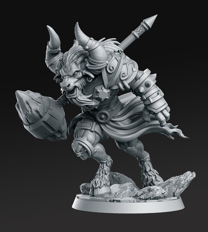 Minotaur Warrior War Chief | Scales: 28mm | 32mm | 75mm | D&D 5e Megaboss | Dungeons and Dragons | Pathfinder | Daybreak Miniatures - Only-Games