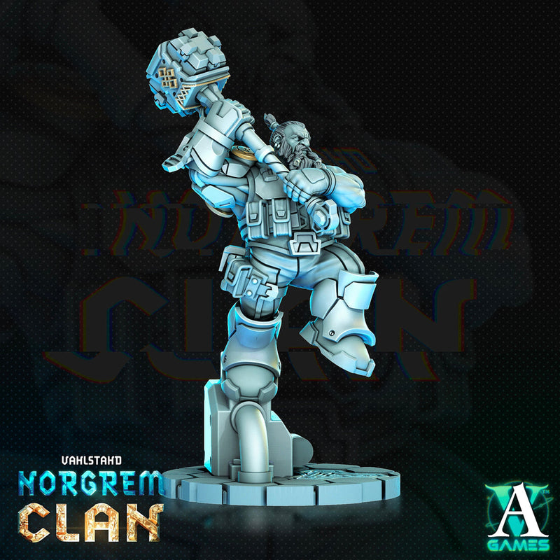 Norgrem Raider - Vahlstahd | Sci-Fi Miniature| 28mm,32mm Scales | 54mm, 75mm TALL | Collector Resin Mini for Painting | Archvillain Games - Only-Games