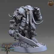 Luxodon Warrior Elephant Race  Scales: 28mm, 32mm,54mm,75mm | D&D 5e Megaboss | Dungeons and Dragons | Pathfinder | Daybreak Miniatures - Only-Games