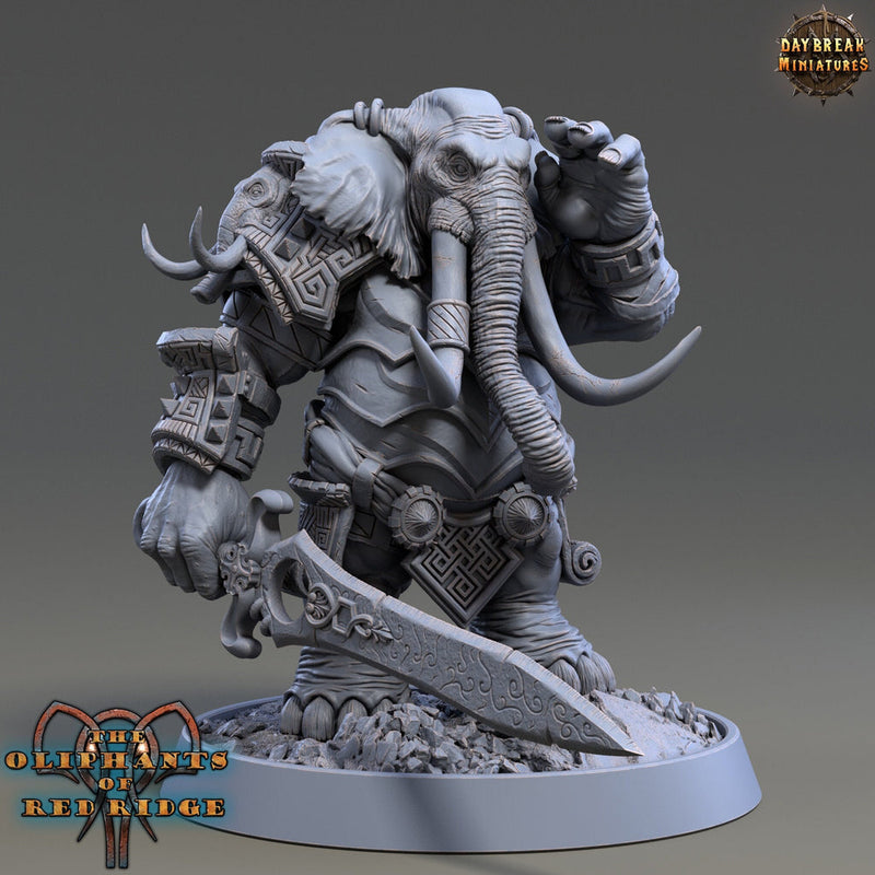 Luxodon Warrior Elephant Race  Scales: 28mm, 32mm,54mm,75mm | D&D 5e Megaboss | Dungeons and Dragons | Pathfinder | Daybreak Miniatures - Only-Games