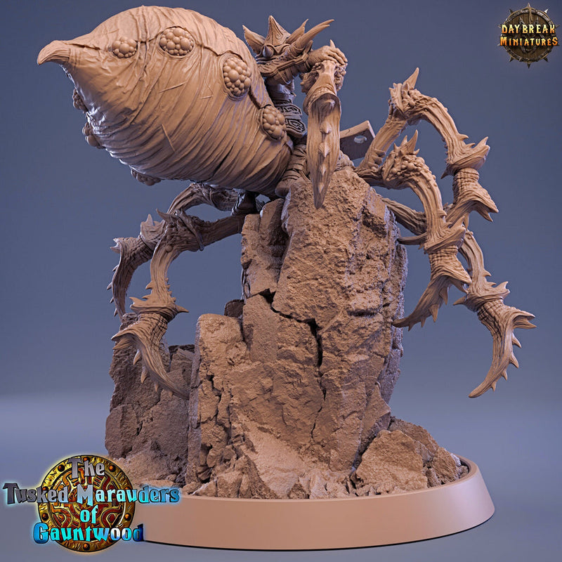 Goblin mounted on Giant Spider | Dungeons and Dragons | 28mm and 32mm Scales| Pathfinder | Figure for Painting| Daybreak Miniatures - Only-Games