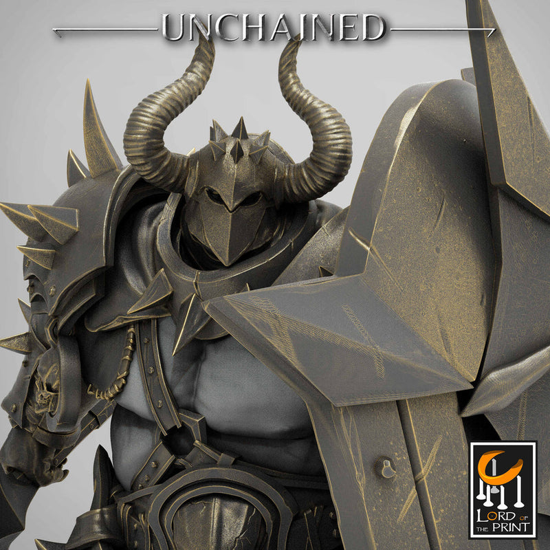 Heavy Chaos Knight Army | Oathbreaker Paladin, Sword and Shield | 28mm, 32mm,75mm Scales, 100mm Tall | Dungeons and Dragons | Pathfinder | - Only-Games