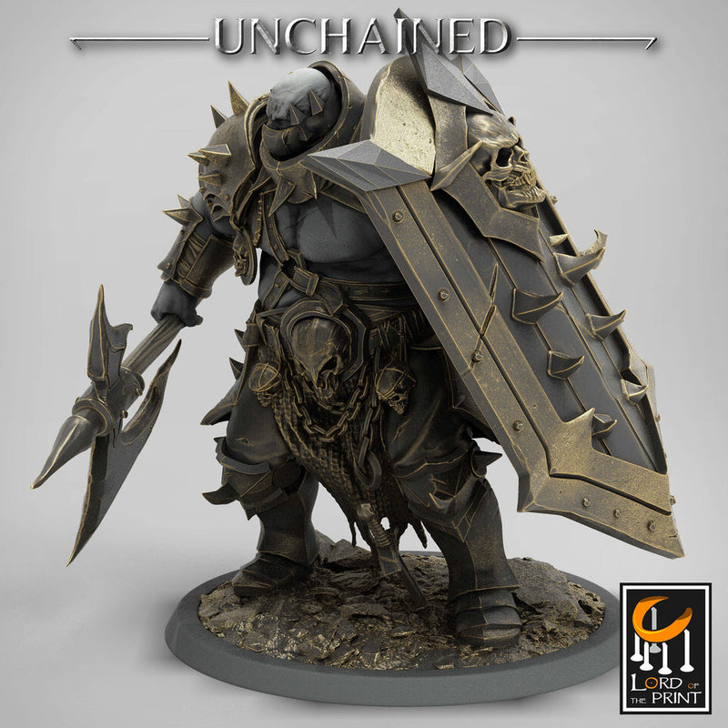 Heavy Chaos Knight Army |Oathbreaker Paladin, Great Axe and Shield |28mm,32mm,54mm, 75mm , 100mm scale Tall|Dungeons and Dragons |Pathfinder - Only-Games