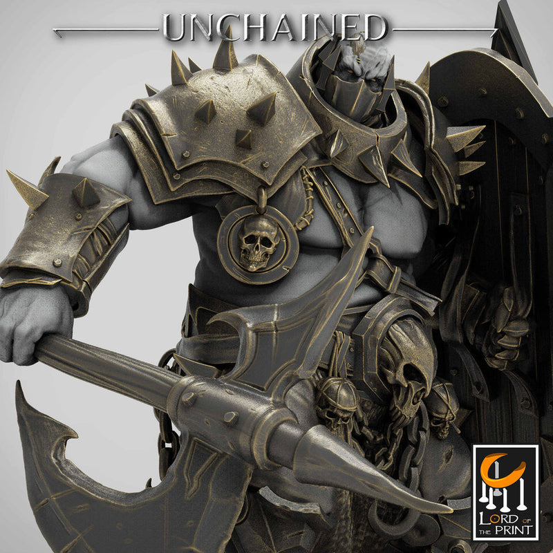 Heavy Chaos Knight Army |Oathbreaker Paladin, Great Axe and Shield |28mm,32mm,54mm, 75mm , 100mm scale Tall|Dungeons and Dragons |Pathfinder - Only-Games