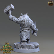 Rhinokin, Rhino-folk Warrior  Scales: 28mm, 32mm,54mm,75mm | D&D 5e Megaboss | Dungeons and Dragons | Pathfinder | Daybreak Miniatures - Only-Games