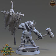 Rhinokin, Rhino-folk Warrior  Scales: 28mm, 32mm,54mm,75mm | D&D 5e Megaboss | Dungeons and Dragons | Pathfinder | Daybreak Miniatures - Only-Games