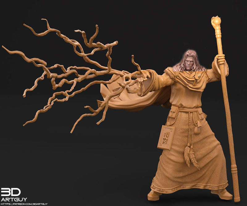 Human Male Wizard Lightning Bolt Spell | Resin Figure| 28mm, 32mm,75mm Scales, 100mm Tall| Dungeons and Dragons | Pathfinder | Battle Wizard - Only-Games