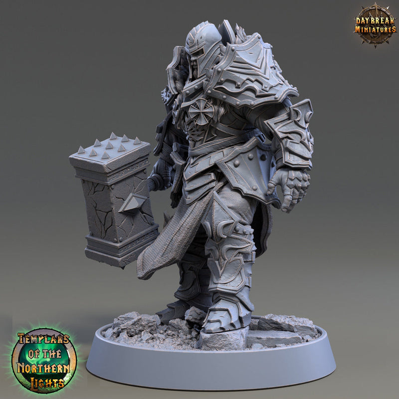 Oath of  Devotion Paladin Unpainted  | 28mm, 32mm, 54mm, 75mm Scales | 100mm Tall | Dungeons and Dragons | Pathfinder | Daybreak Miniatures - Only-Games