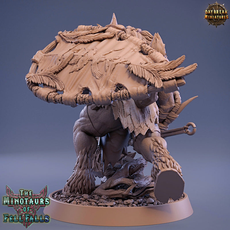 Minotaur Warrior War Chief | Scales: 28mm | 32mm | 75mm | D&D 5e Megaboss Beastmen| Dungeons and Dragons | Pathfinder | Daybreak Miniatures - Only-Games